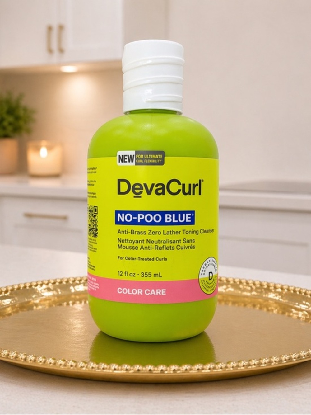 ✨ DevaCurl No-Poo Blue Cleanser 12oz – Anti-Brass Toning for Color-Treated Curls